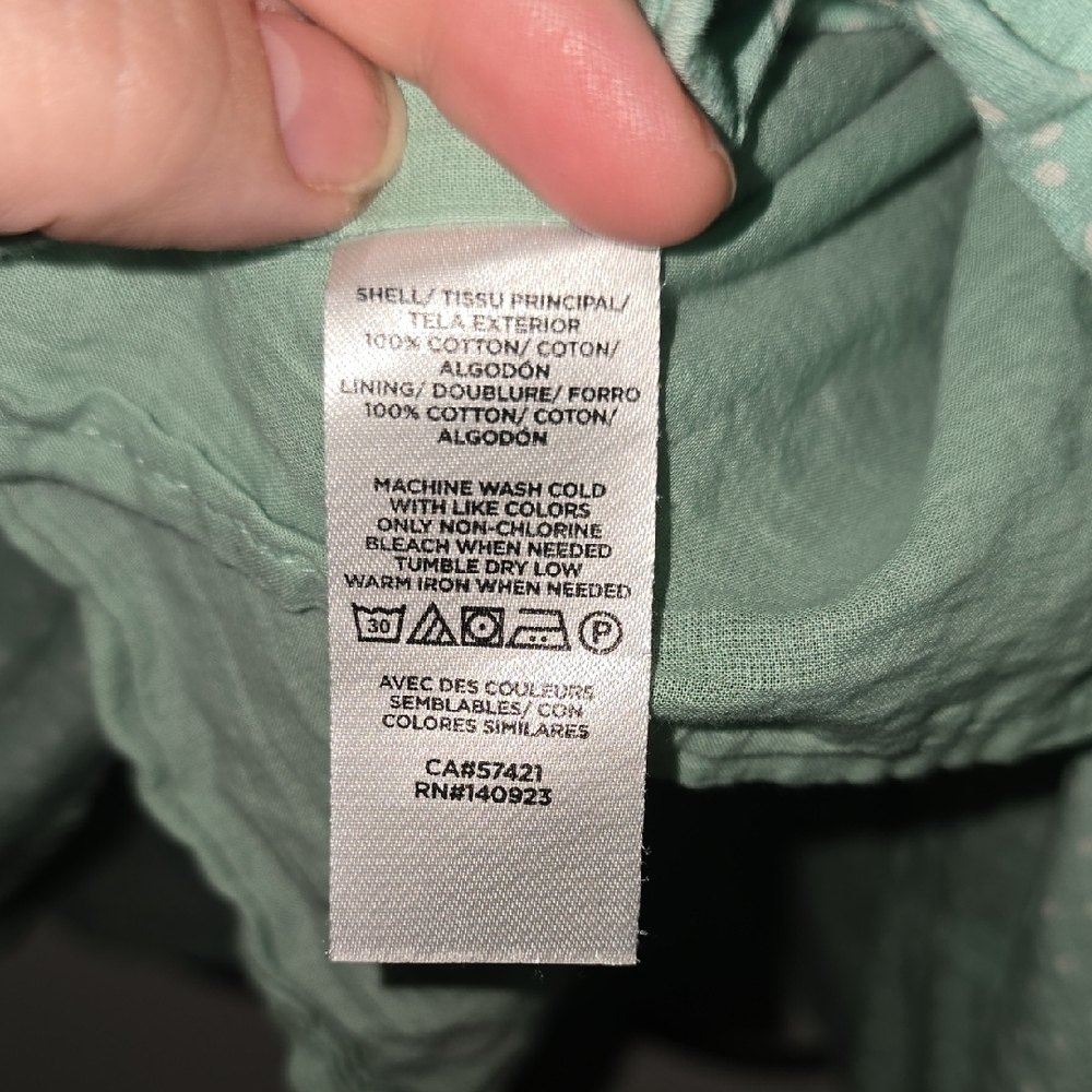 LOFT Green Puff Sleeve Smocked Blouse - Picture 6 of 6